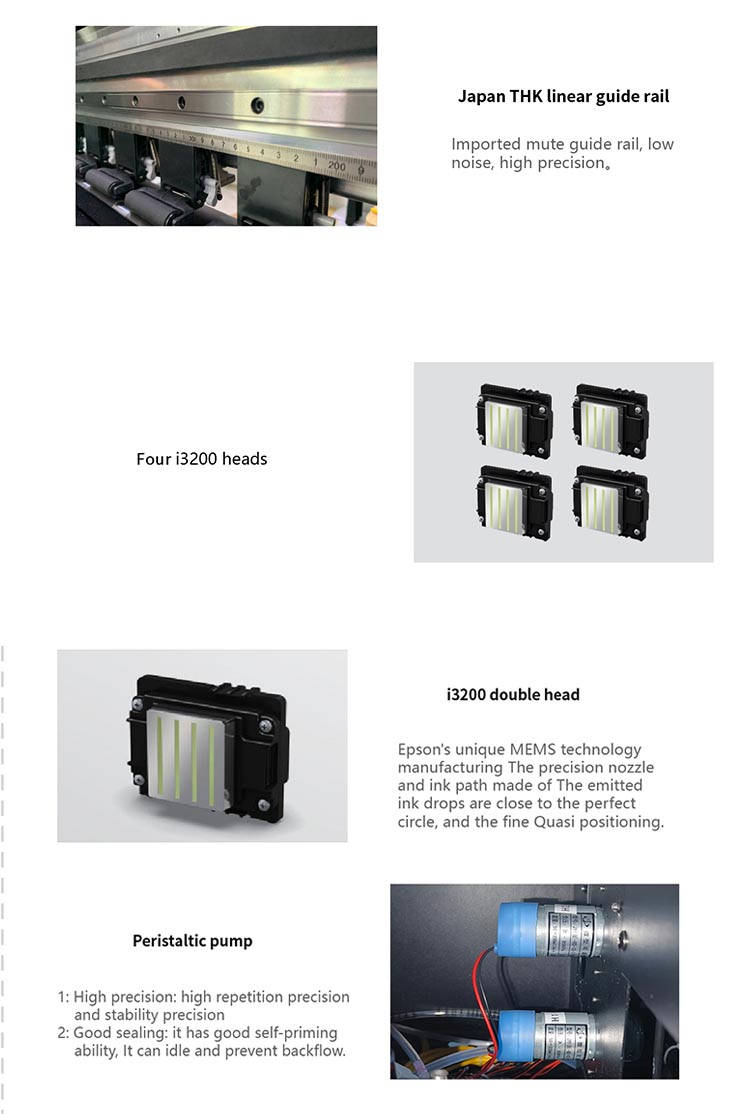 Dört kafalı dtf yazıcının detayı